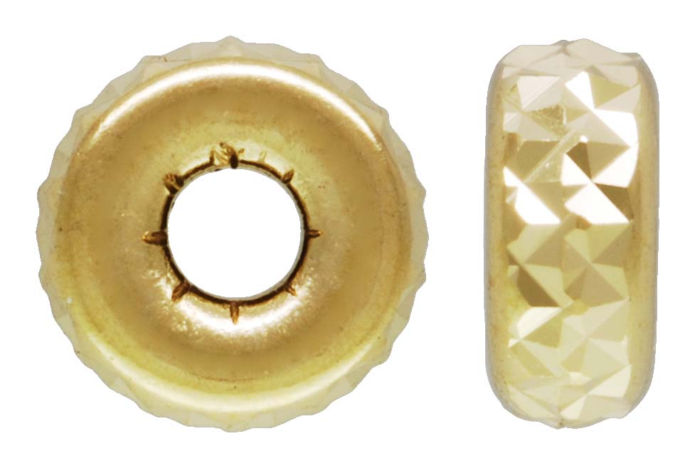 14kt Gold Pyramid-Cut Rondelle Spacer Beads