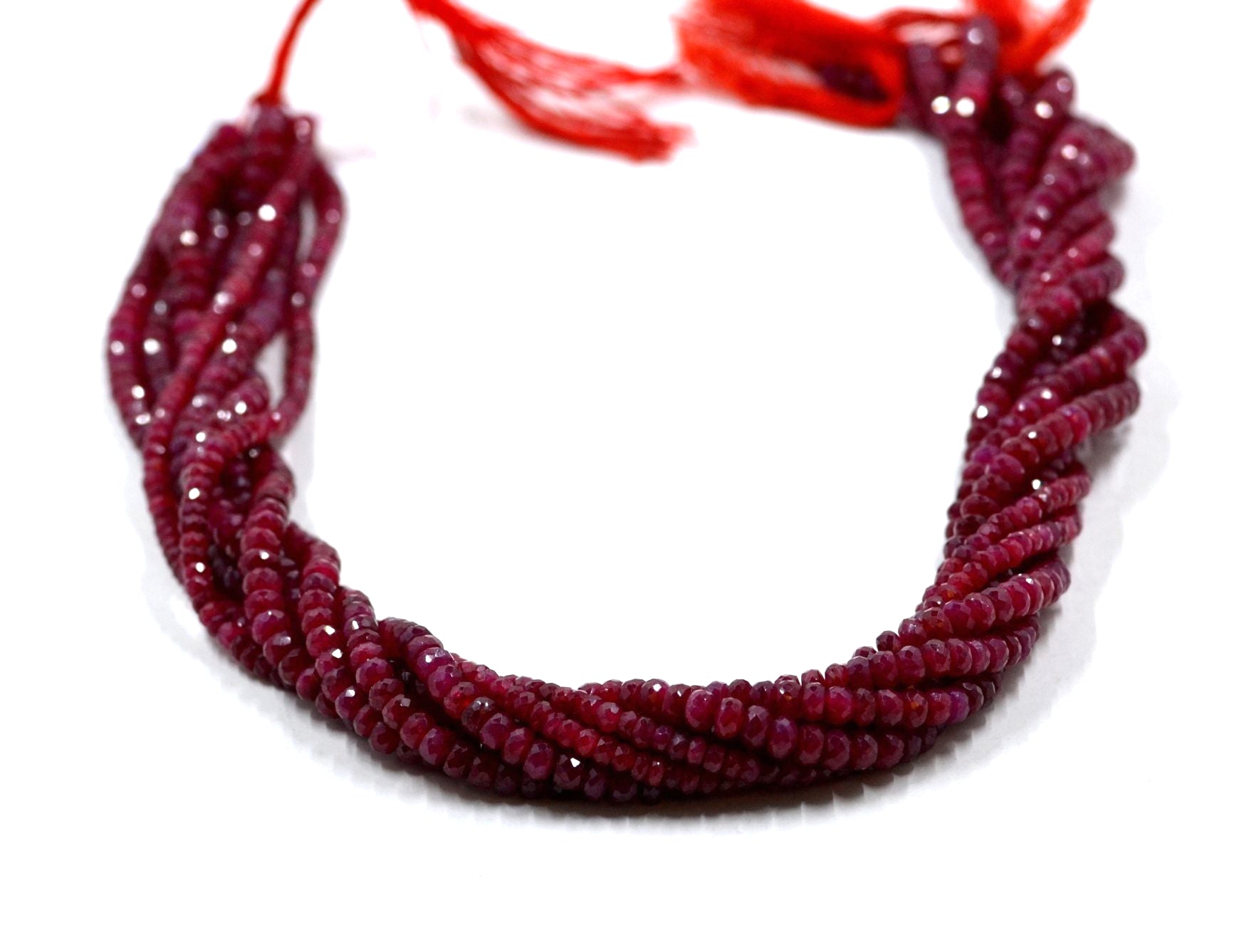 Dyed Ruby Rondelle Faceted AAA
