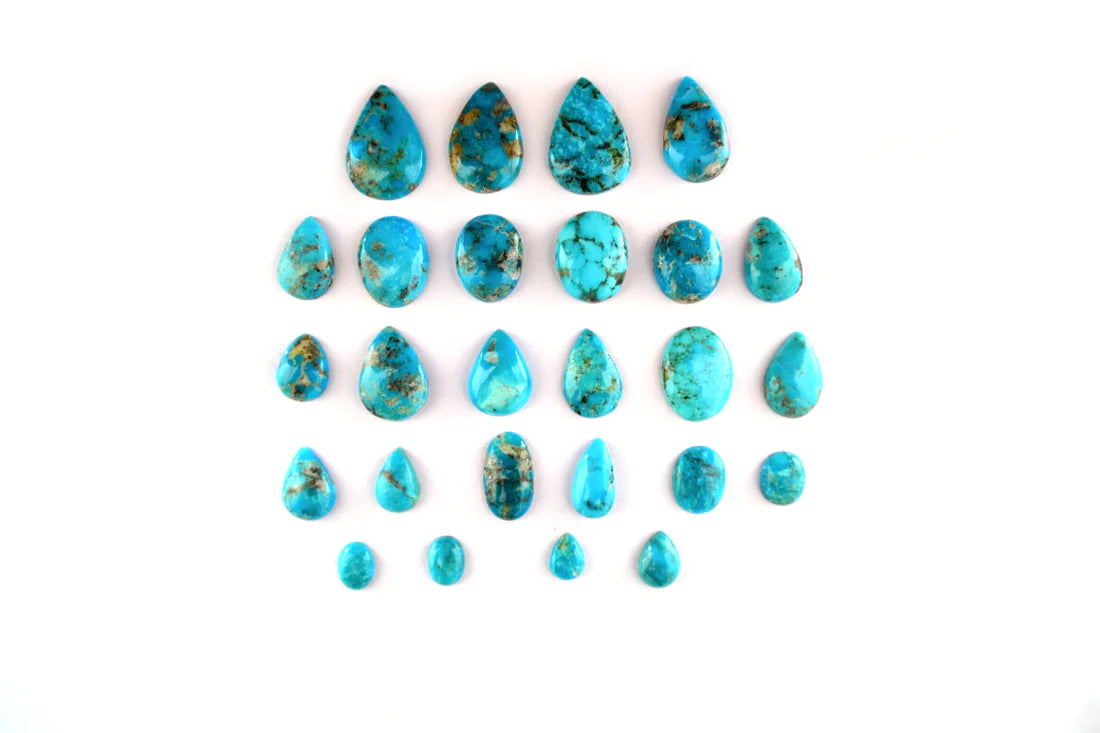 Turquoise Pear, Oval, Round, Cabs