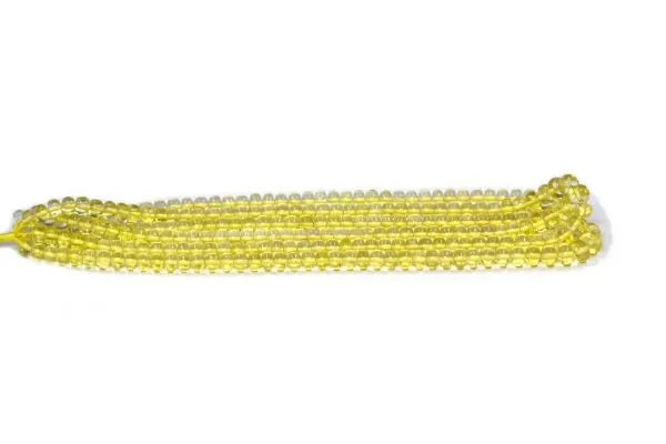 Lemon Quartz Rondelle Beads