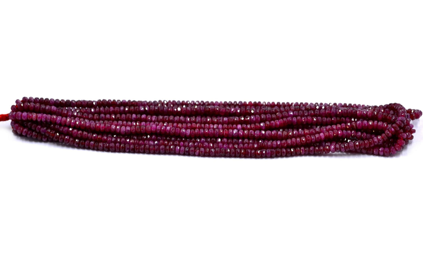 Ruby Rondelle Faceted Beads