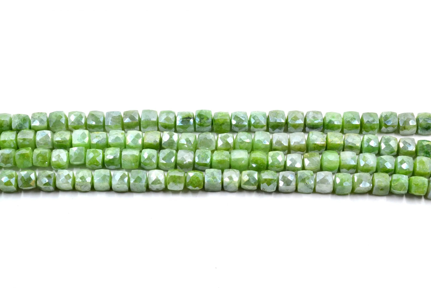 Green Coated Quartz Beads