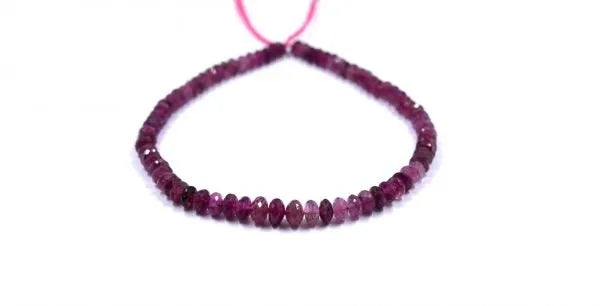 Rubellite Tourmaline Rondelle Beads
