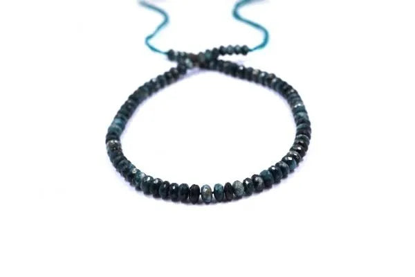 Grandidierite Rondelle Beads