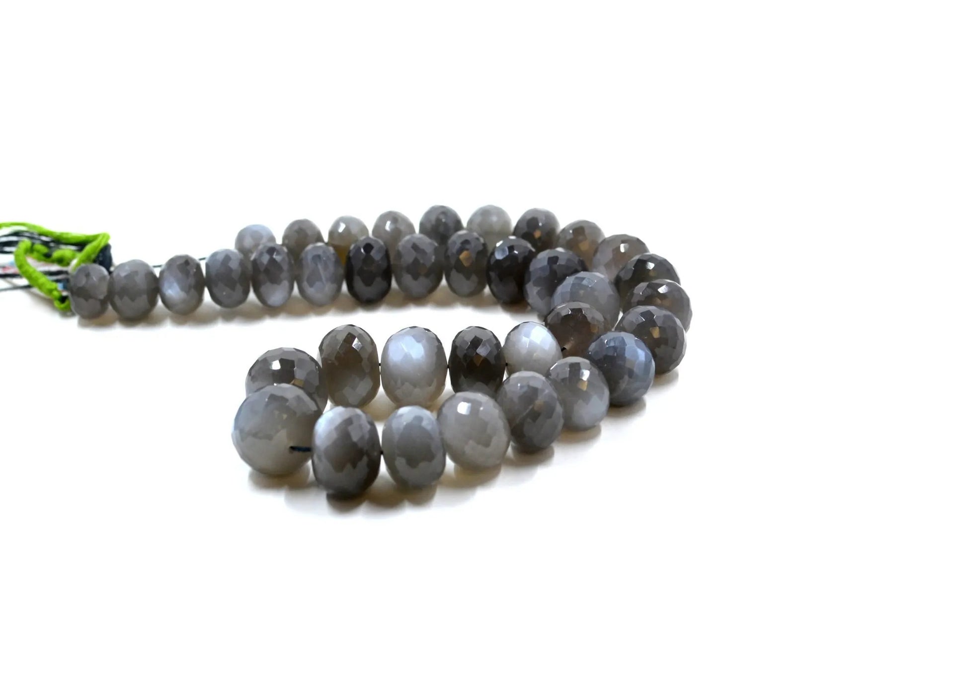 Grey Moonstone Rondelle Beads