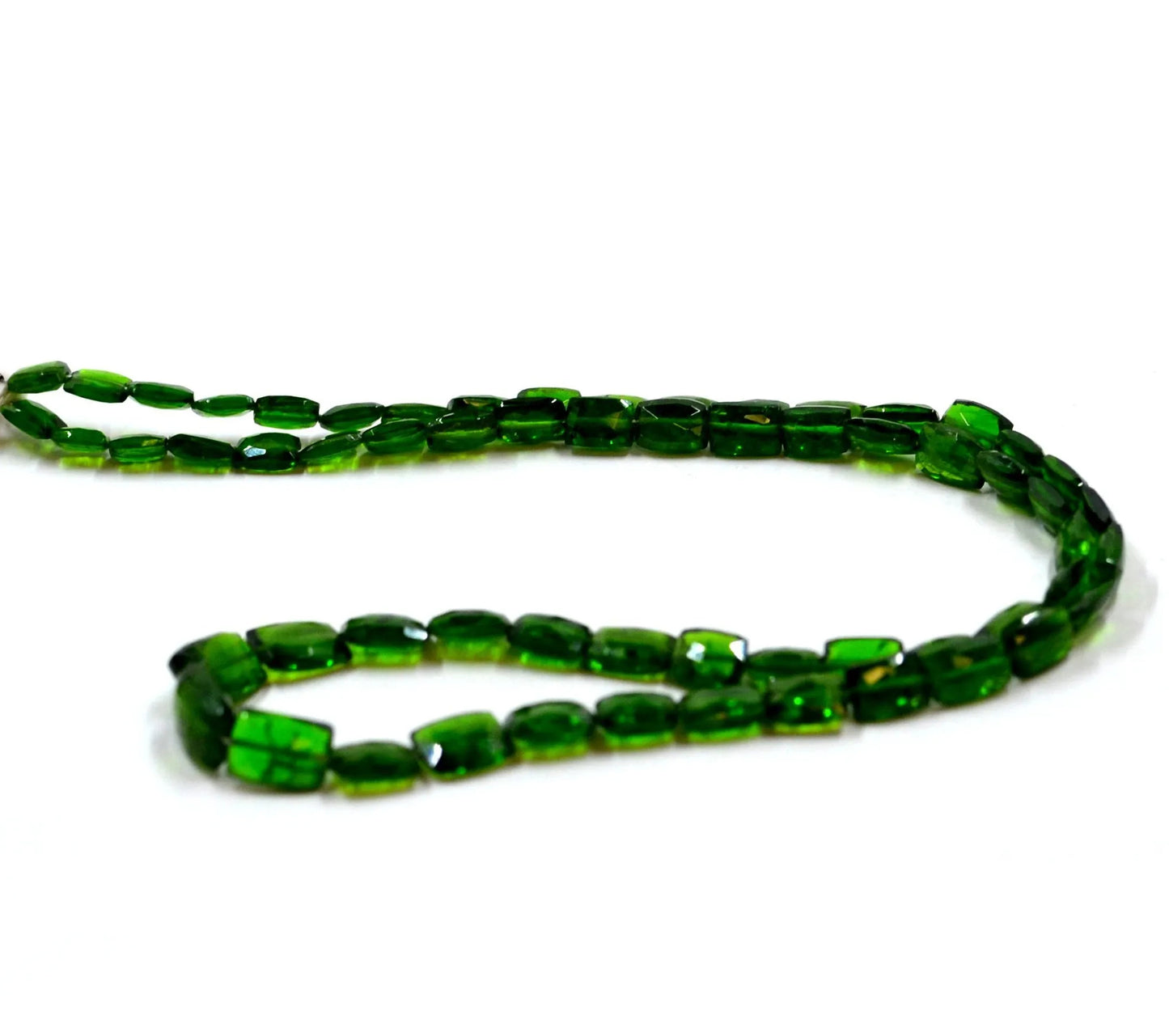 Chrome Diopside Flat Cube Beads
