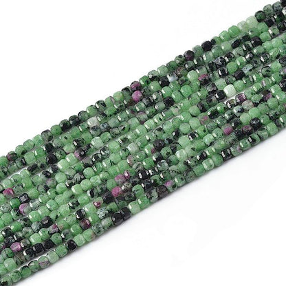 Ruby Zoisite Cube Faceted